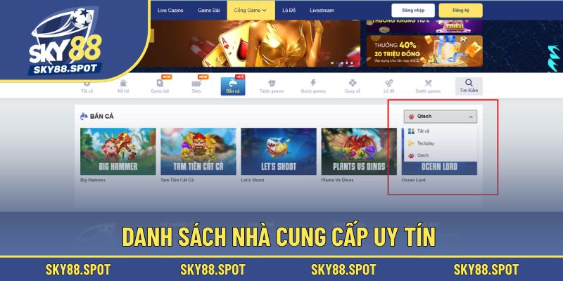 Các sảnh cược hợp tác với hệ thống