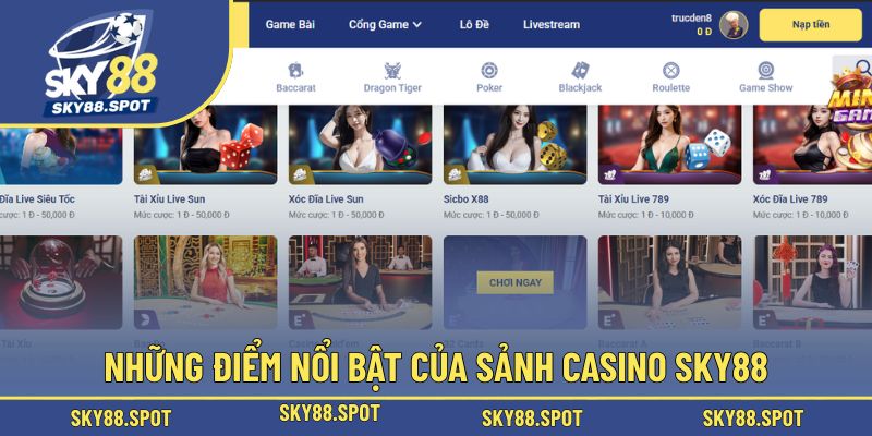 Điểm cuốn hút, đặc sắc của sảnh giải trí
